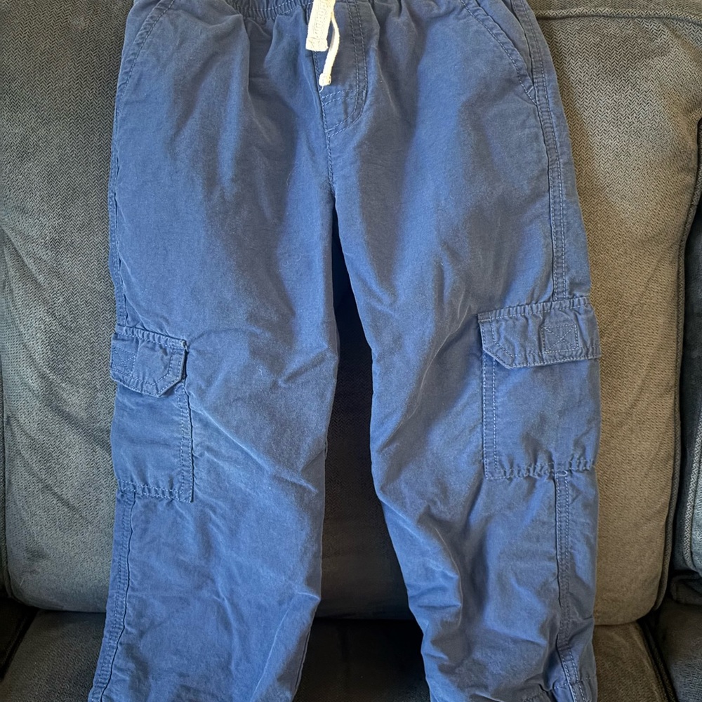 Boy's Lined Blue Cargo Pants
